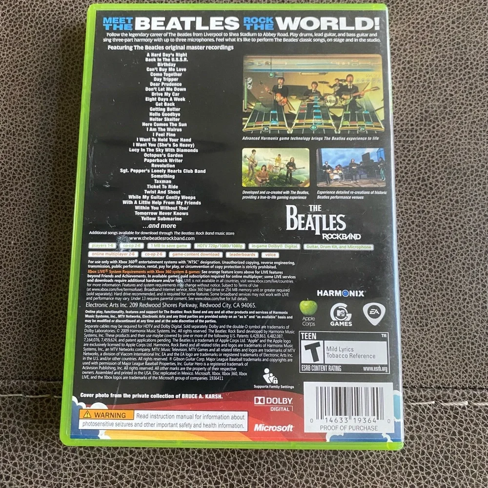 Beatles: Rock Band (Microsoft Xbox 360, 2009)